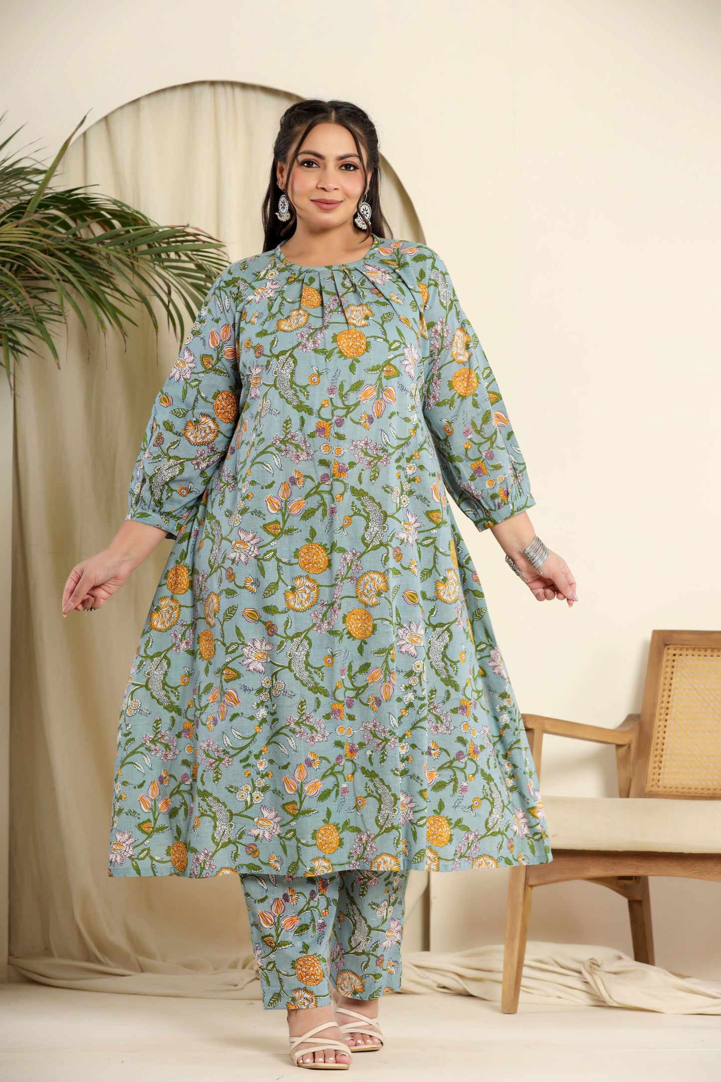 Turquoise Floral Co-ord Set