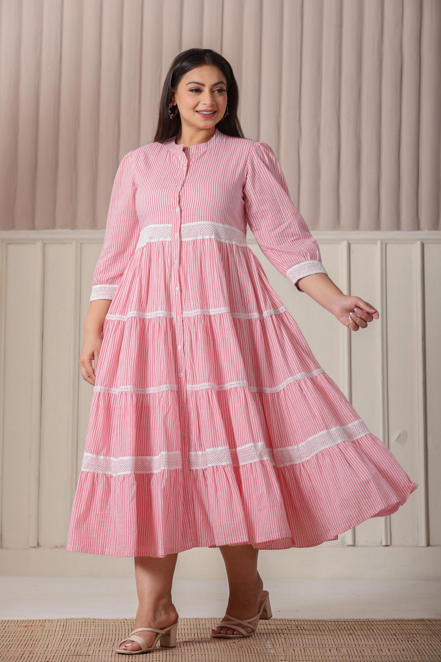 Pink & White Striped Dress