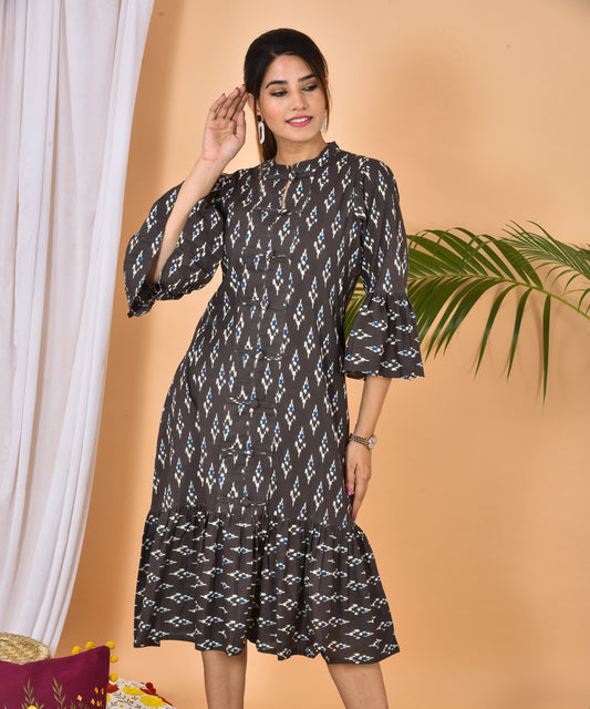Ikkat Printed Dress