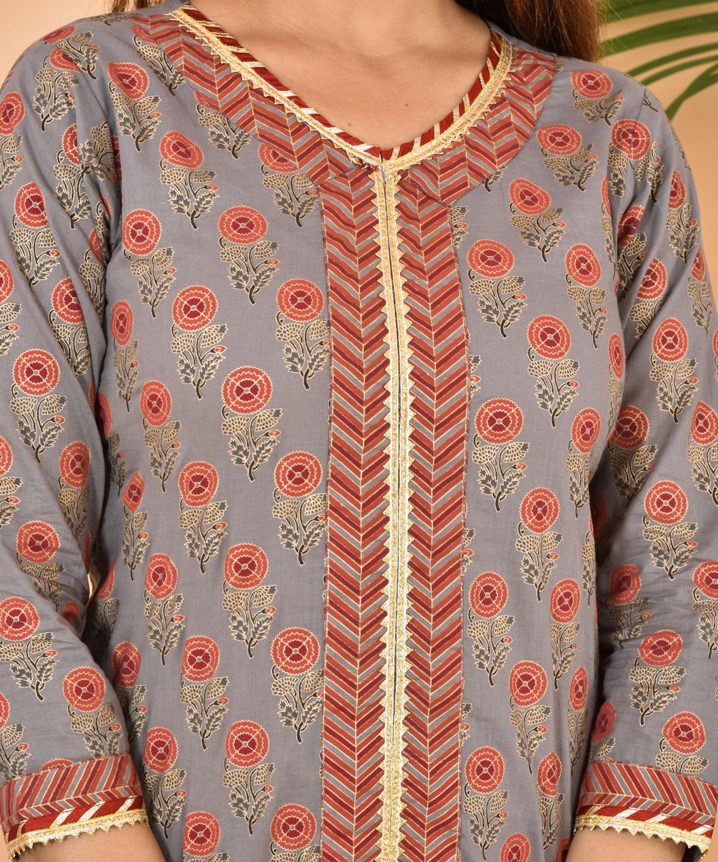 Hand Block Print Gharara Set