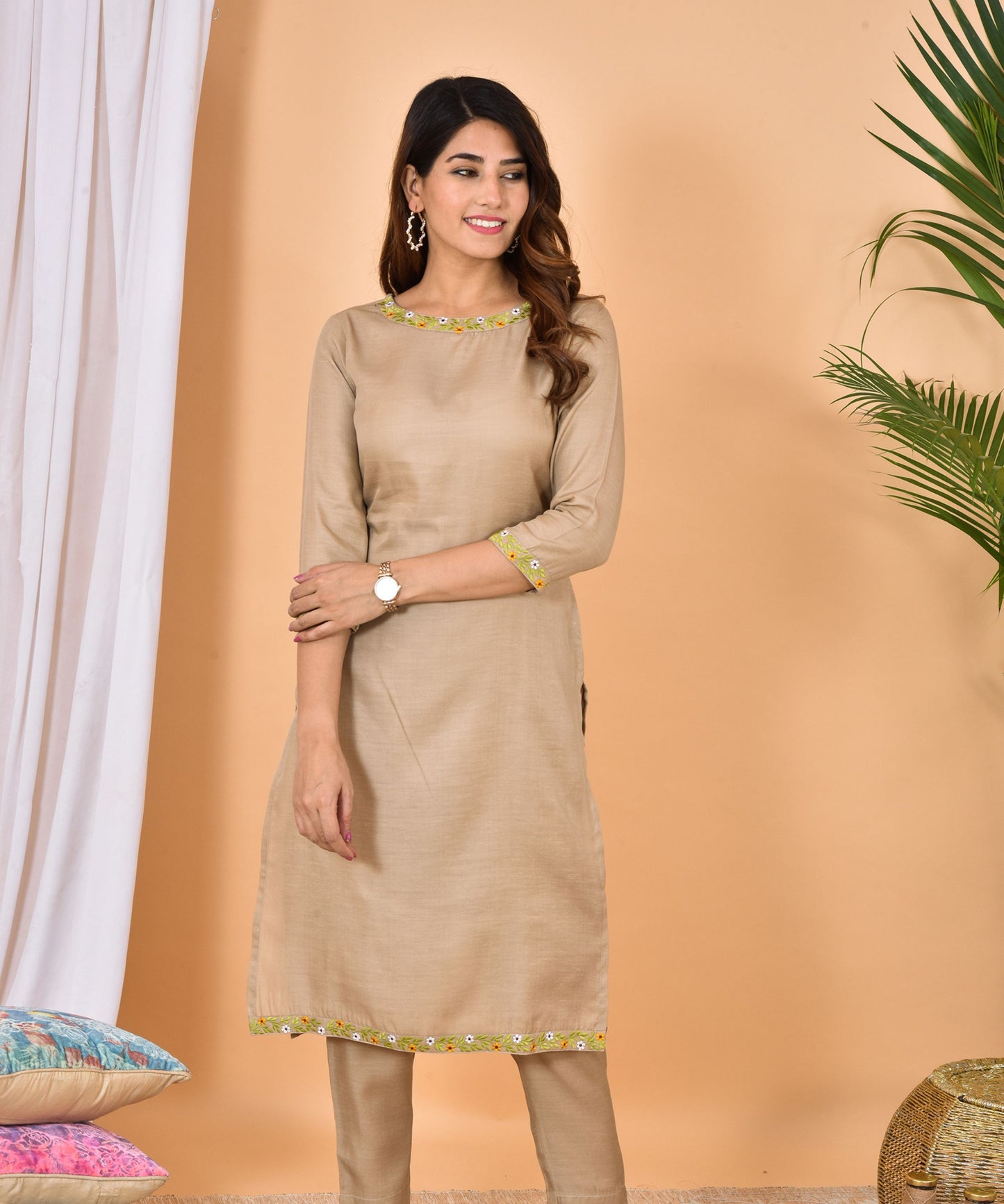 Floral Embroidery Kurta Set