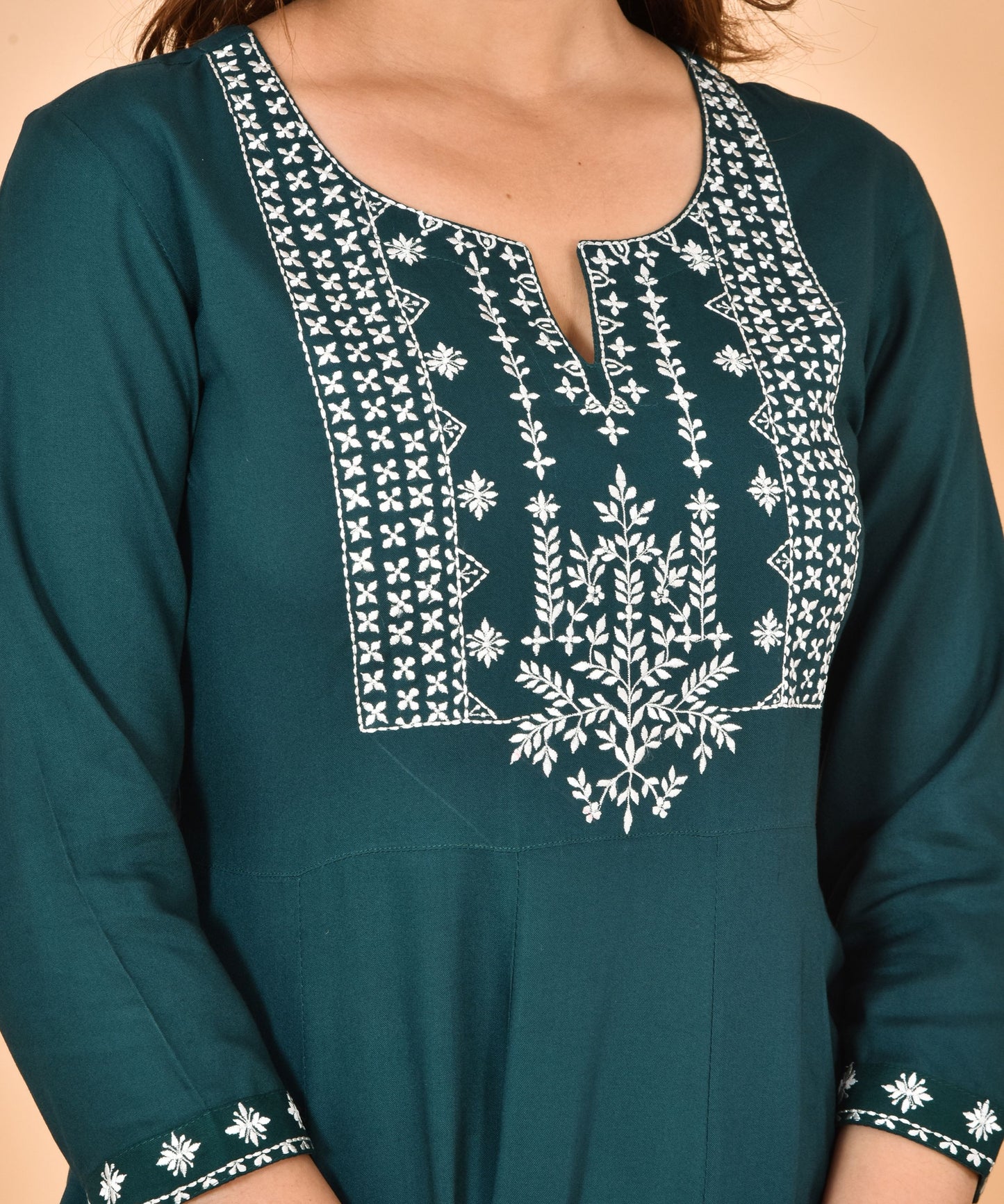 Green Embroidery Gown