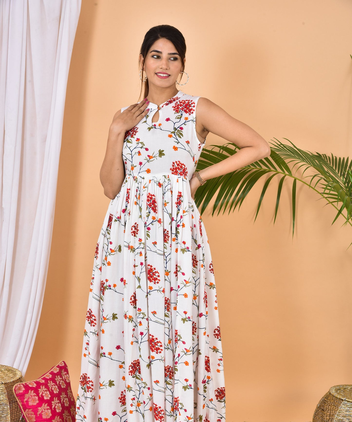 White Floral Gown