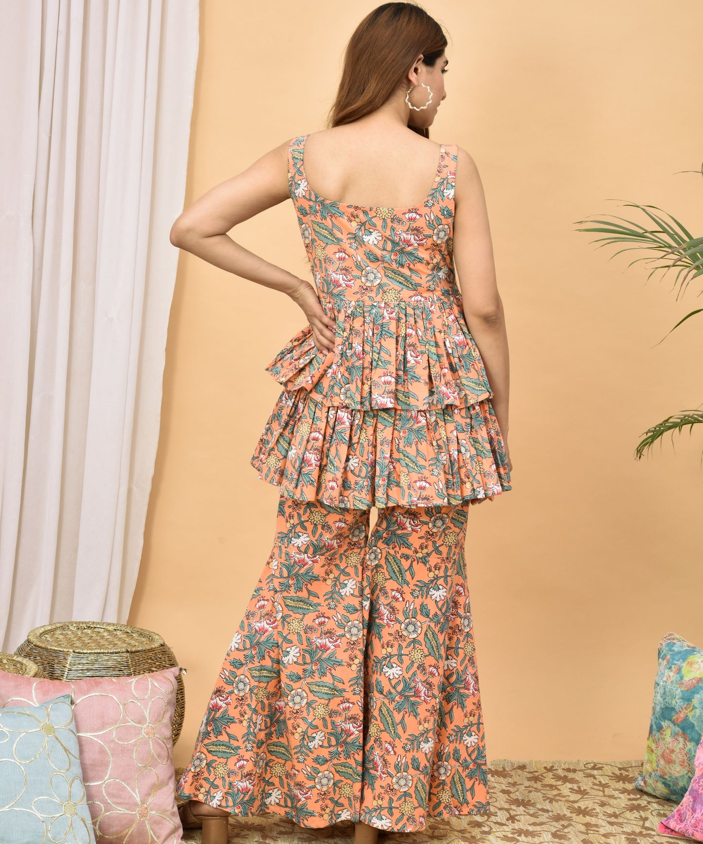Orange Gharara Suit Set