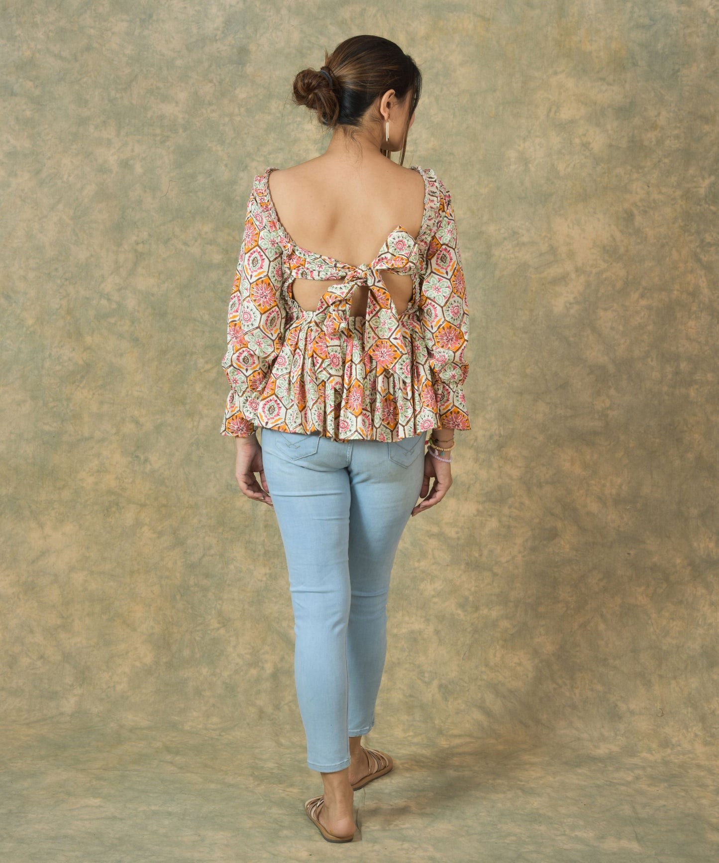 Multi coloured Jaal top