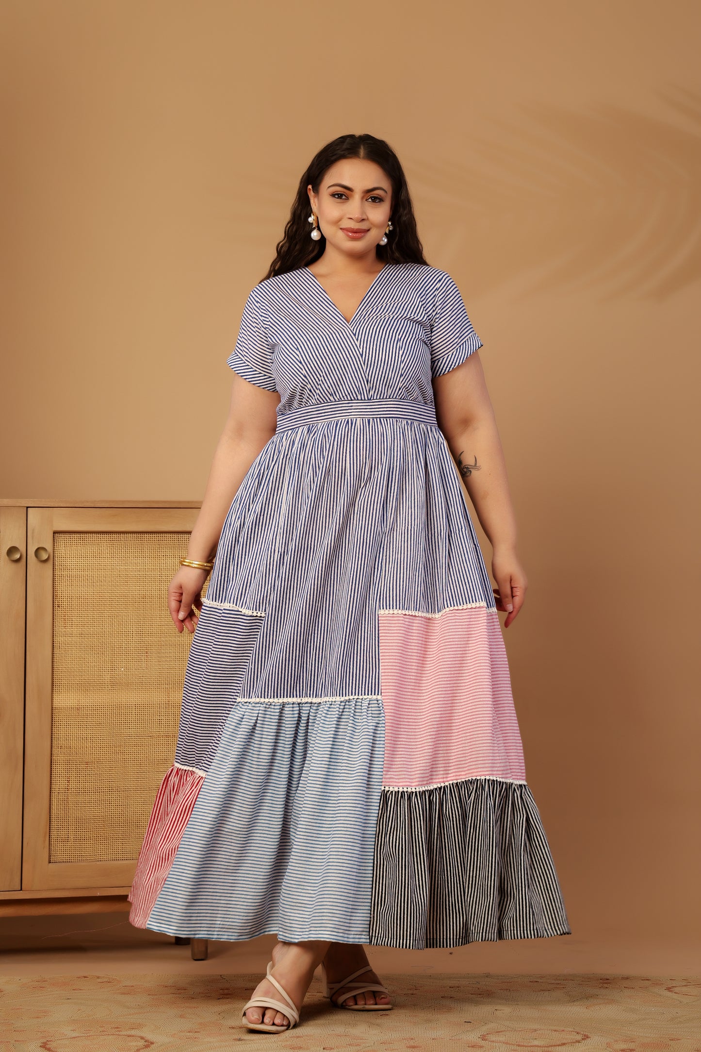 Marina Striped Midi Dress