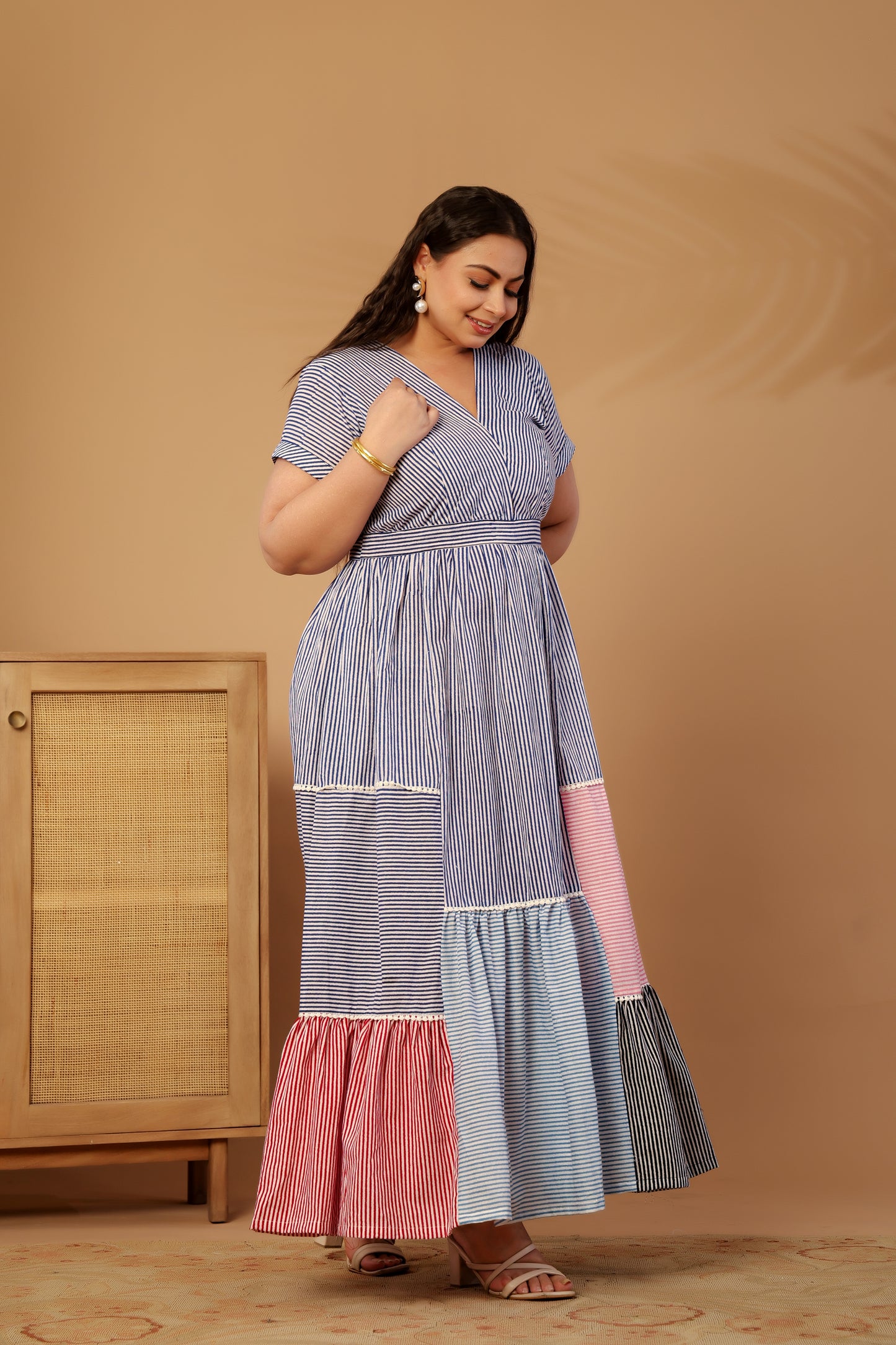 Marina Striped Midi Dress