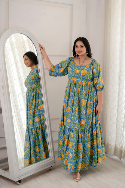 Blue Jeeva Pure Cotton Summer Dress