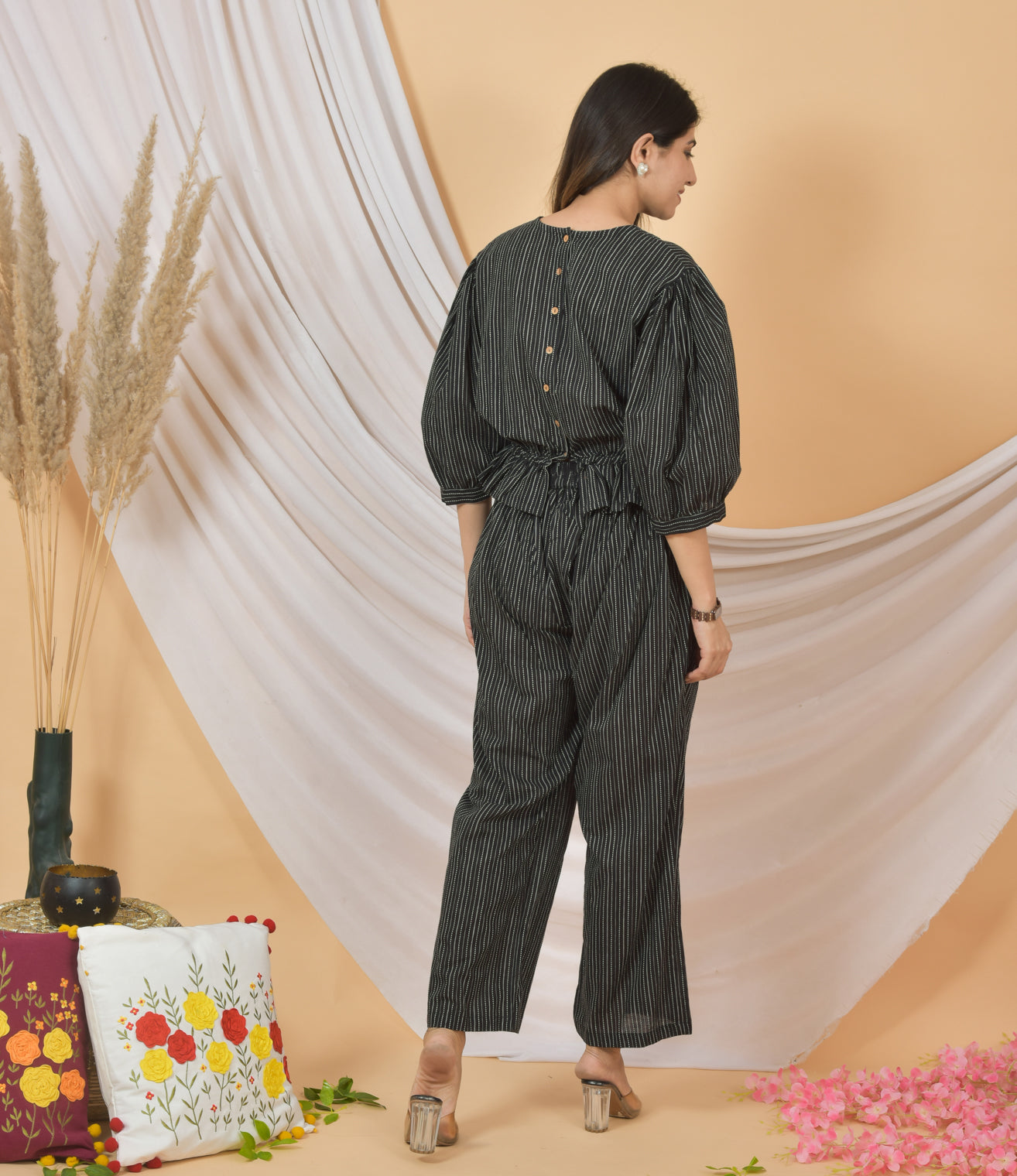 Black Beauty Katha Co-ord Set