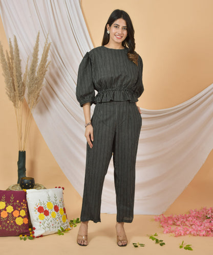 Black Beauty Katha Co-ord Set