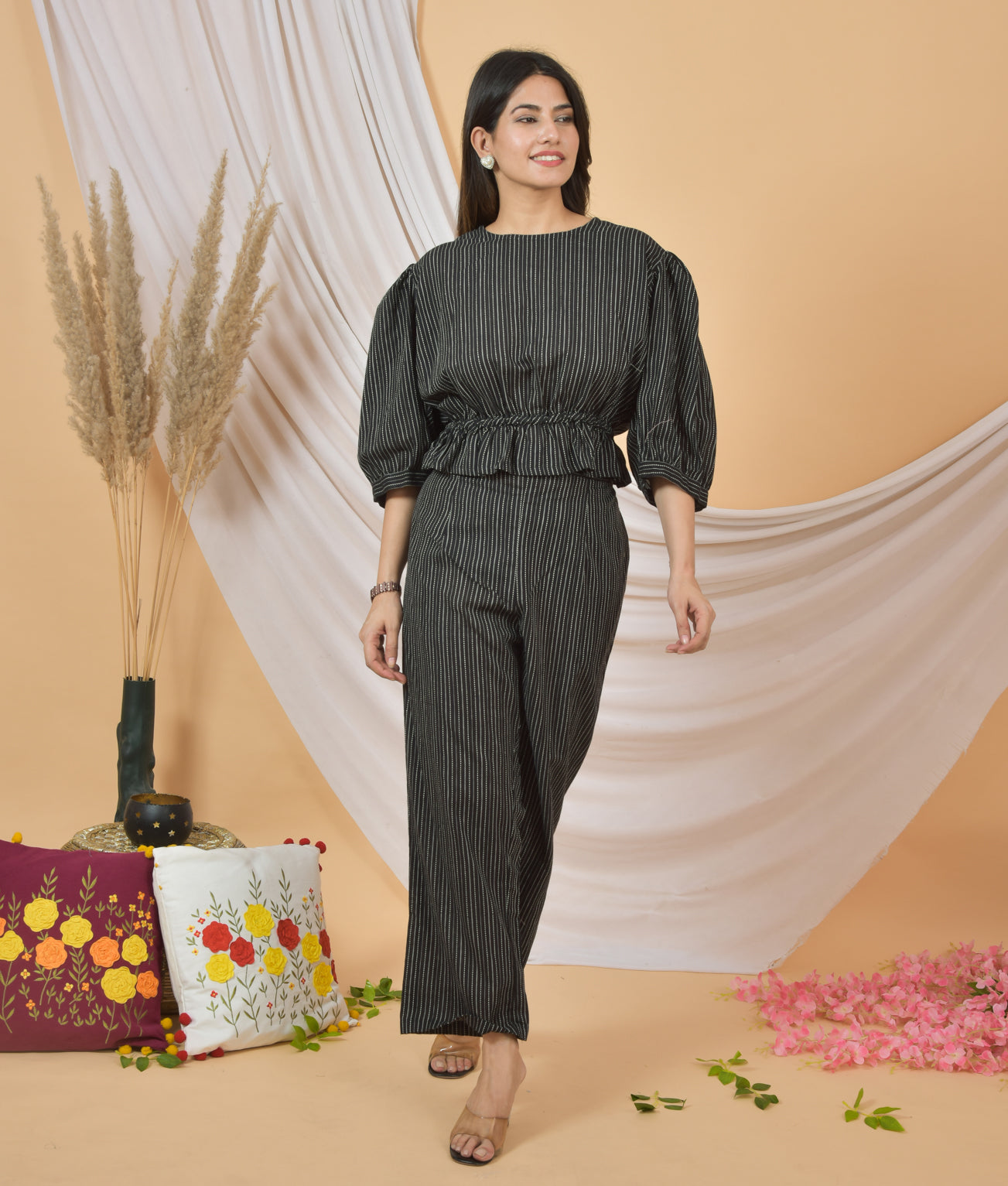 Black Beauty Katha Co-ord Set