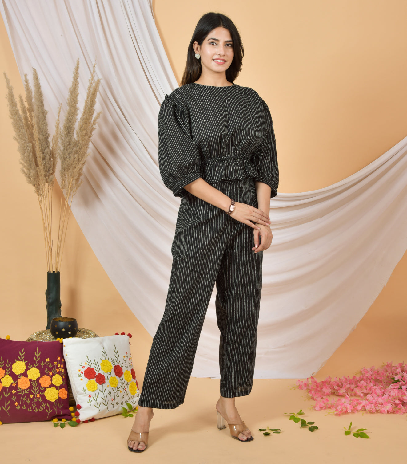 Black Beauty Katha Co-ord Set