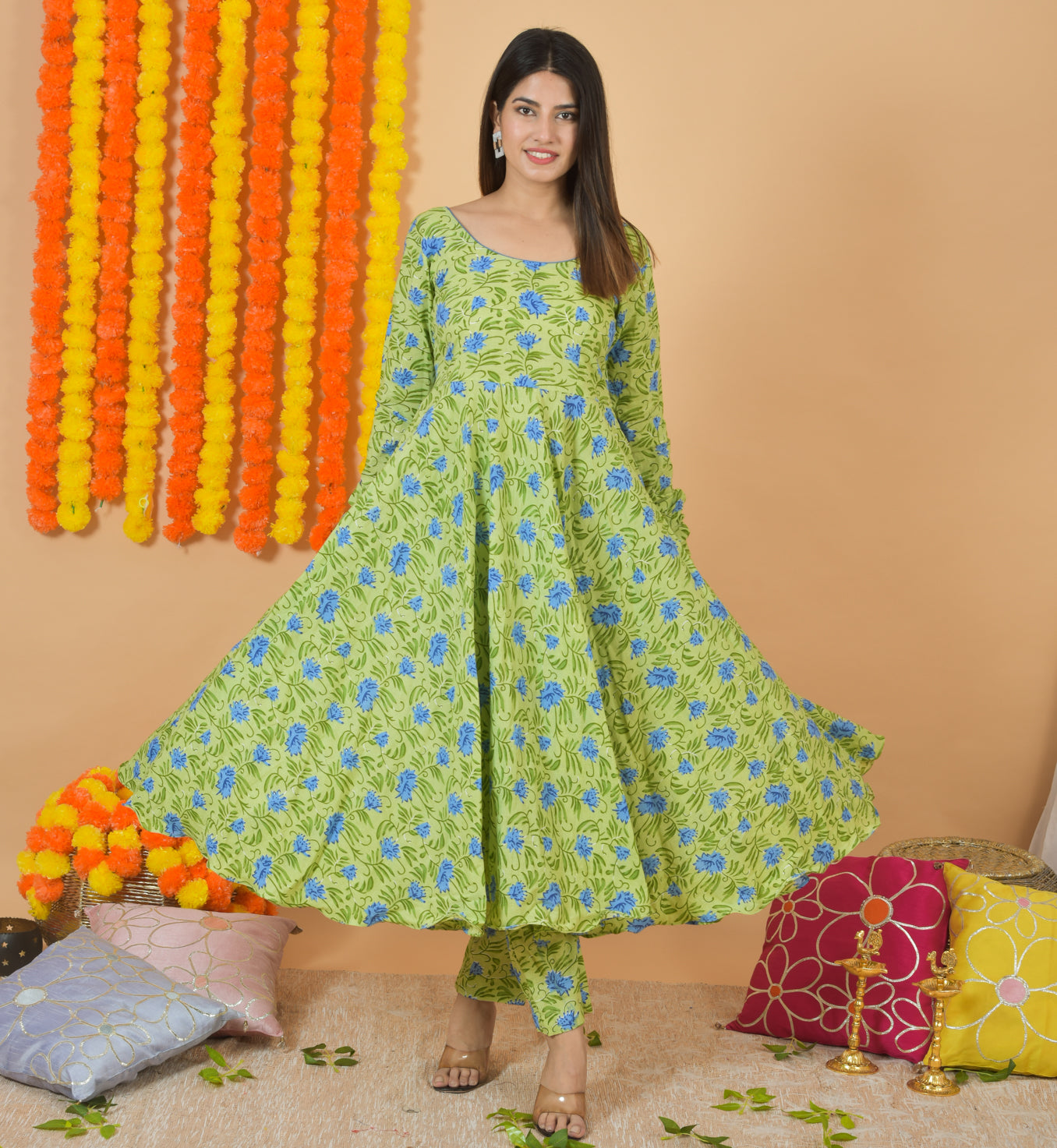 Colour me Green Dupatta suit set