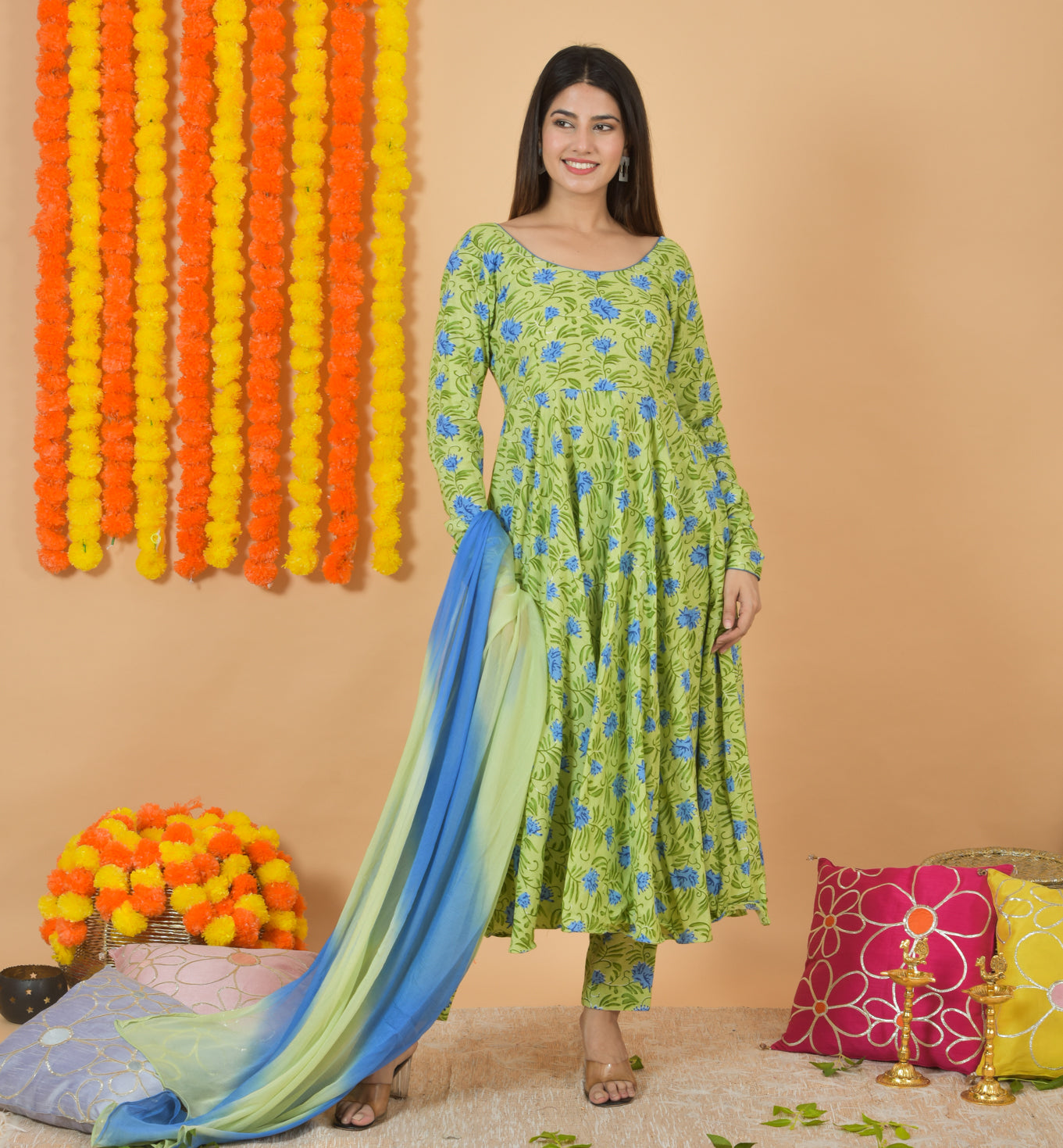 Colour me Green Dupatta suit set