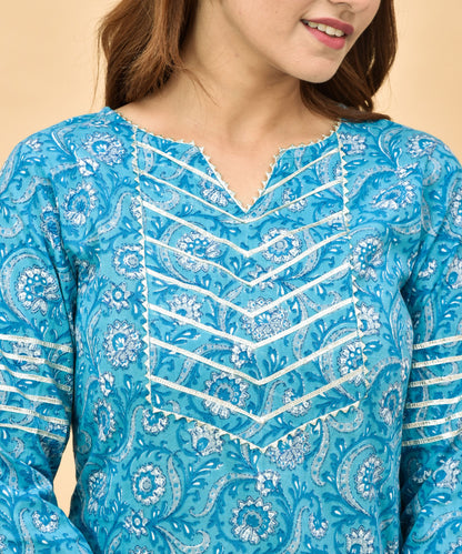 Blue Gota Kurta Set