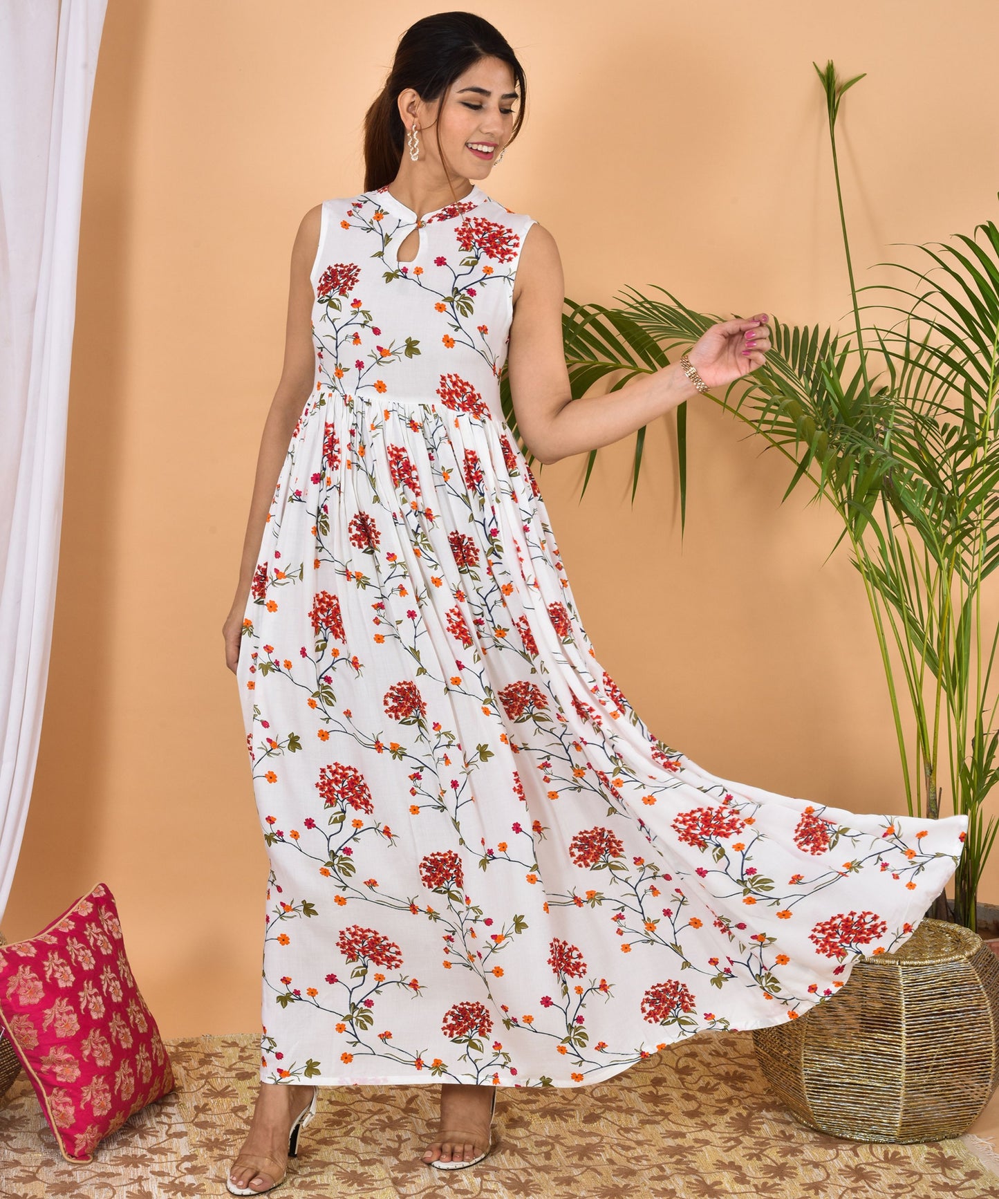 White Floral Gown