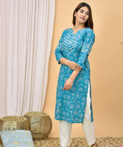 Blue Gota Kurta Set