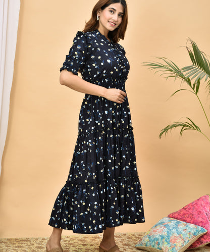 Blue Floral Maxi Dress