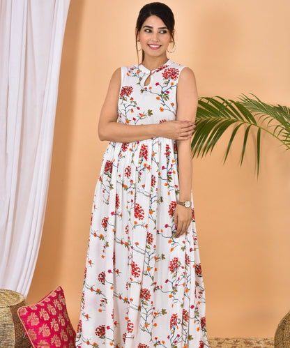 White Floral Gown