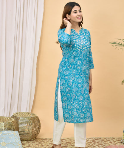 Blue Gota Kurta Set