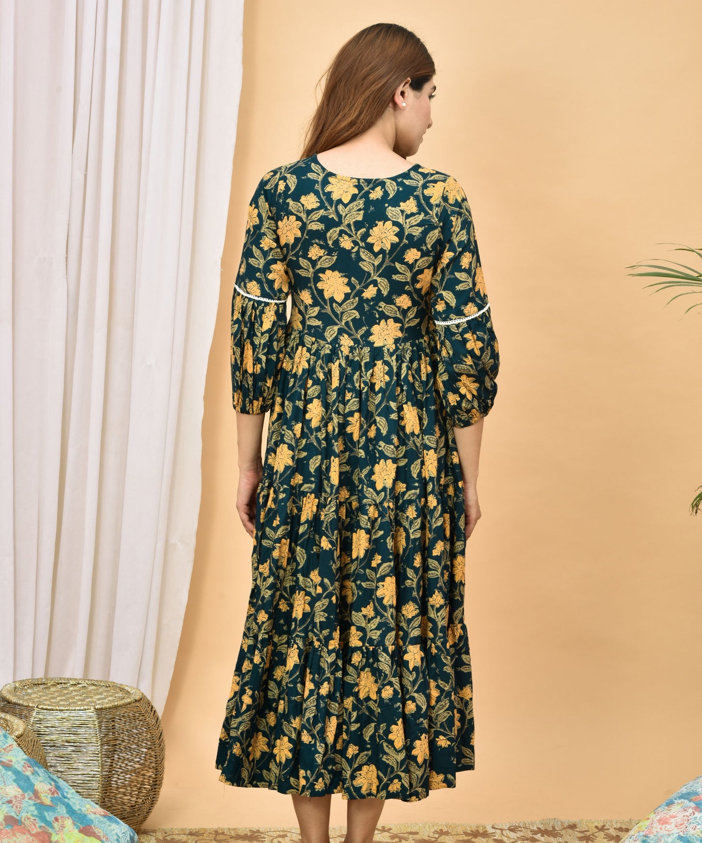 Green Floral Maxi Dress