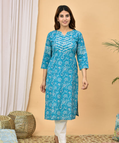 Blue Gota Kurta Set