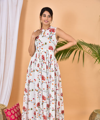 White Floral Gown