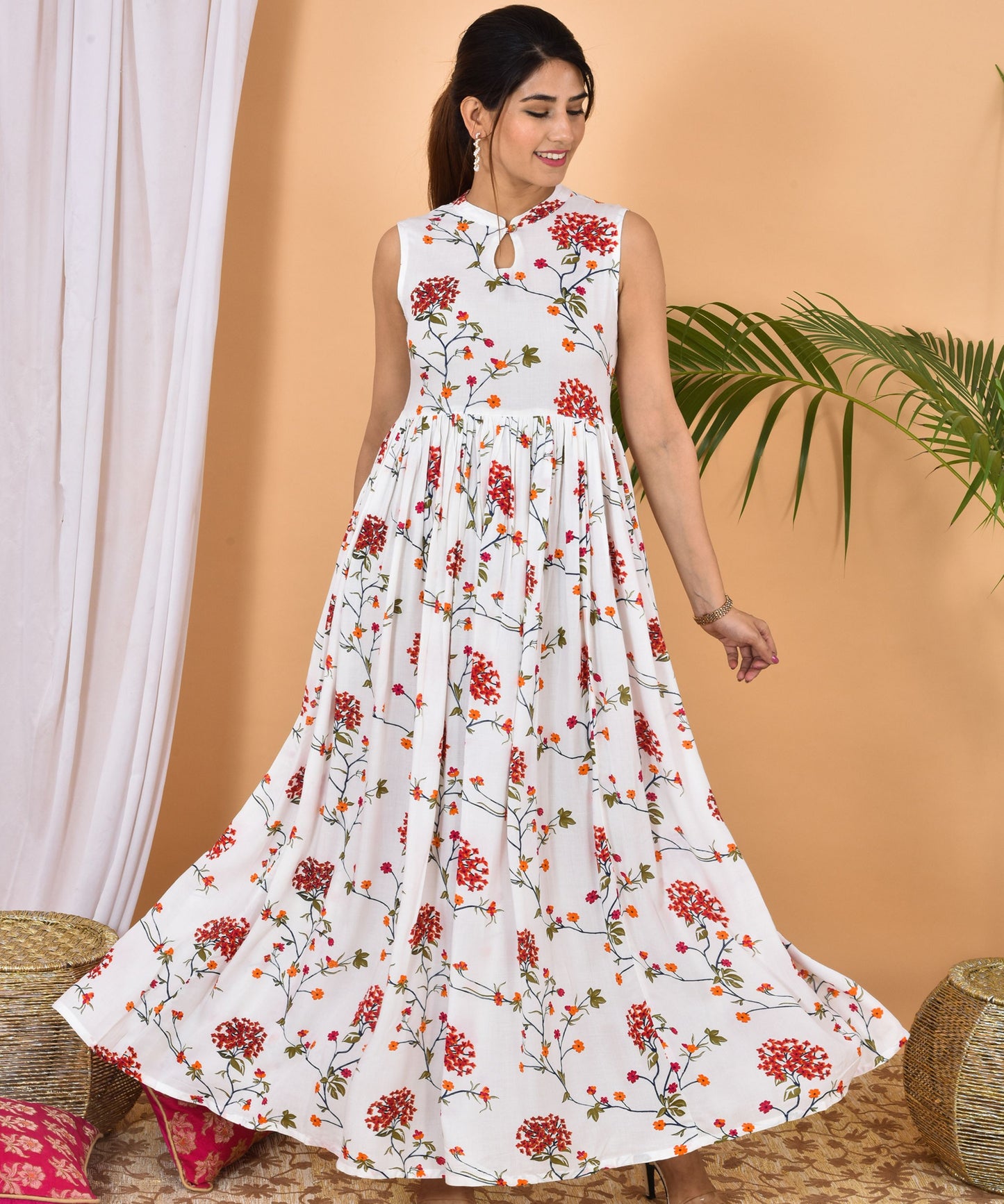 White Floral Gown